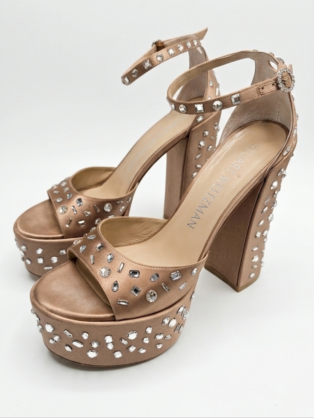 Stuart Weitzman Stardust Skyhigh 145 Platform Sandal Embellished Size 10